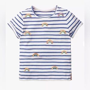Mini Boden Rainbow Embroidered Tshirt Girl’s 11-12